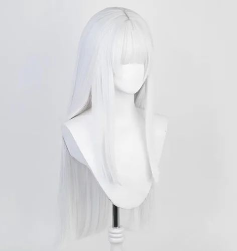 Vista 60 de COSPLAZA Cosplay peluca larga recta plana explosión sintética anime pelo negro