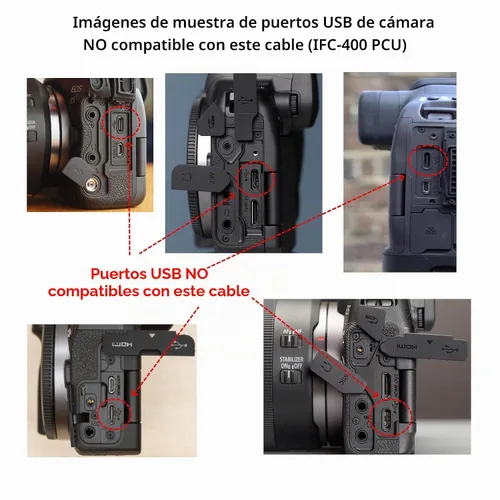 Vista 3 de Transferencia de datos USB IFC-400PCU para Canon Rebel T7 PowerShot ELPH