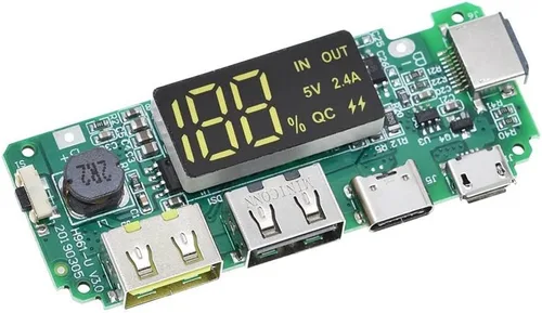 Vista 3 de Dual USB 5V 2.4A Micro/Tipo-C USB Banco de energía móvil 18650 Módulo de carga de batería de litio Cargador de placa de protección de circuito