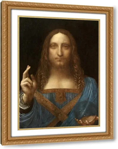 Vista 8 de Da Vinci, Leonardo 15x18 Black Modern Framed and Double Matted Museum Art Print Titled Salvator Mundi