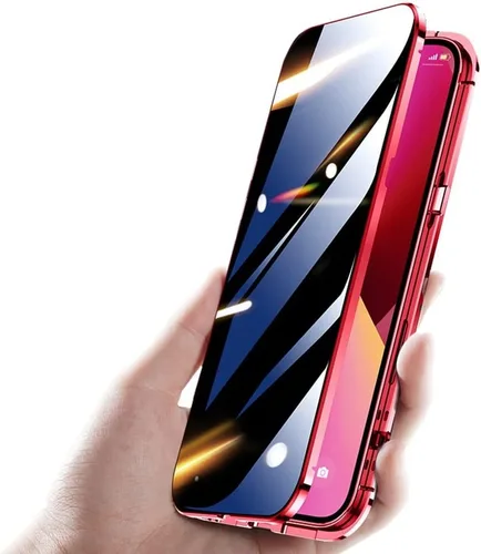 Vista 11 de Funda antimiradas con cerradura para iPhone 13 Pro, funda magnética de vidrio con protector de lente de cámara integrado, protector de pantalla