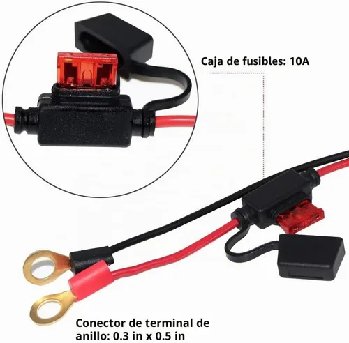Vista 3 de SPARKING - Cable cargador de batería de motocicleta de 2 pies, terminal de anillo Sae a O, cable de extensión de montaje de desconexión rápida