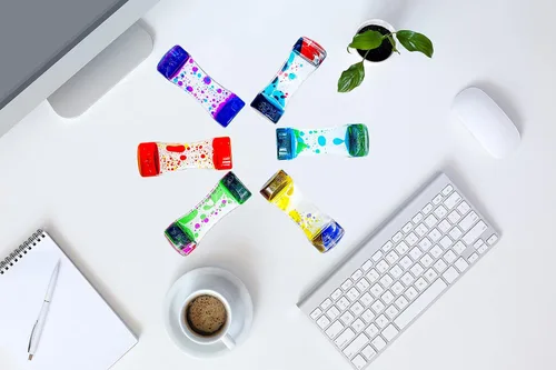 Vista 4 de Temporizador de movimiento líquido para adultos, paquete de 5 juguetes sensoriales de escritorio para relajación, alivio del estrés y alivio