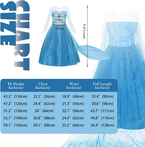 Vista 7 de Princess Costumes for Girls Dress Up Clothes for Little Girls Toddler Costume with Accessories Crown Christmas Birthday Party