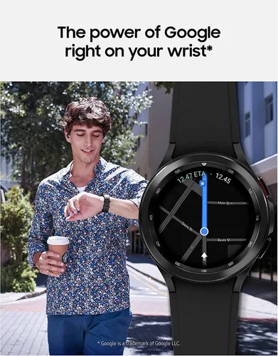 Vista 7 de Samsung Electronics Galaxy Watch 4 Classic 1.811in Smartwatch con monitor ECG para salud, fitness, correr, ciclos de sueño, detección de caídas