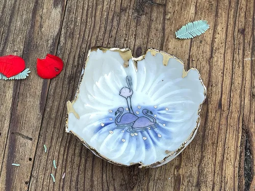 Vista 7 de Pink Flamingo Ring Dish, Handmade Ceramic Jewelry Bowl, Unique Gift for Her, Mom, Wife, Bride, Daughter, Sister, Girlfriend, Grandmother, Please