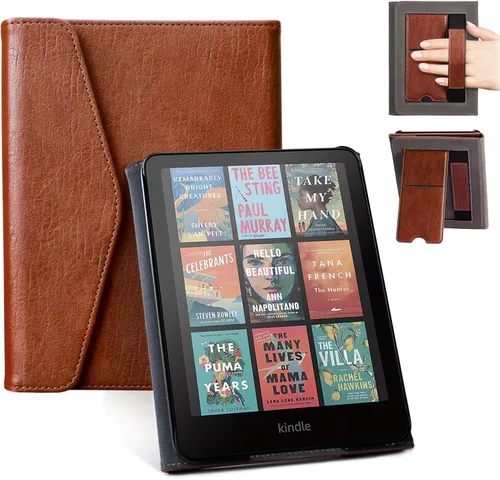 Vista 10 de CoBak Funda prémium para Kindle Paperwhite y Kindle Colorsoft de 7 pulgadas y Hanvon con correa de mano, encendido y apagado automático, elegante