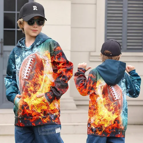 Vista 2 de AIDEAONE - Sudadera con capucha para niños y niñas de 6 a 16 años con estampado 3D y bolsillo, estilo casual