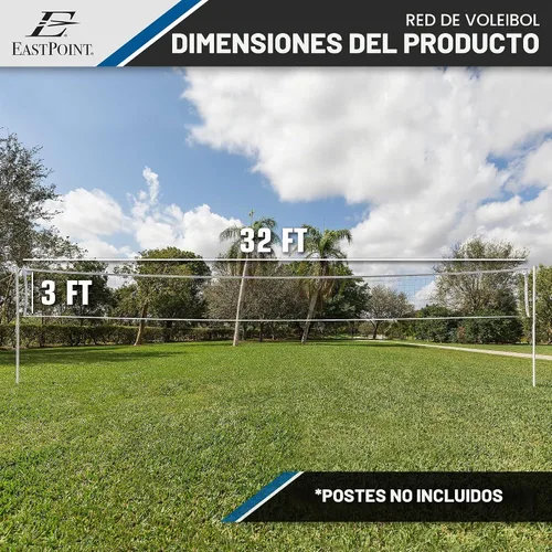 Vista 8 de EastPoint Sports Red de repuesto para voleibol con cable de alta resistencia, cintas laterales reforzadas y material resistente a la intemperie