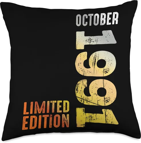Vista 4 de Since October 1991 Retro 1991 Vintage 1991 October Throw Pillow