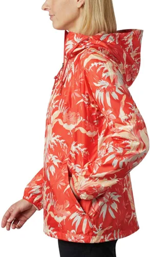 Vista 5 de Columbia Cortavientos con estampado Side Hill para mujer, naranja intenso magnolia floral, talla XL