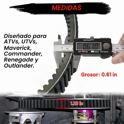 Vista 7 de StarknightMT Maverick Outlander - Cinturón de carbono de larga duración de nailon grueso de goma