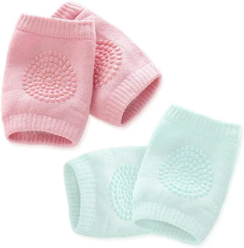 Vista 6 de Rodilleras para gatear para bebés, protectores antideslizantes para bebé niño y niña (2 pares)