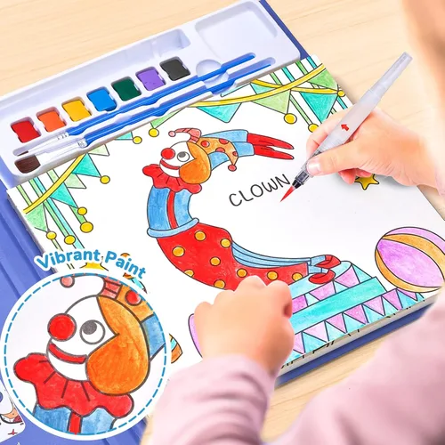 Vista 7 de JoyCat Libros de pintura con agua para colorear para niños pequeños, juegos de pintura de acuarela para niños de 3 a 5 años, 4 a 8 años, actividades