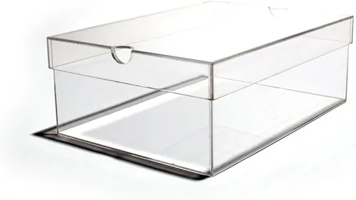 Vista 5 de OnDisplay Caja de zapatos de acrílico de lujo - Caja de zapatos Lucite transparente con tapa (grande/hombre)
