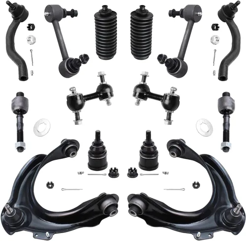 Vista 103 de Detroit Axle - Kit de suspensión frontal de 15 piezas para Jeep Grand Cherokee 99-04 1999 2000 2001 2002 2003 2004, brazos de control superior e