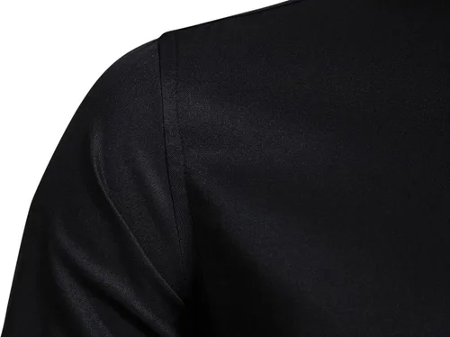Vista 3 de VANCOOG Camisas de vestir de manga larga con cuello de banda, para hombre