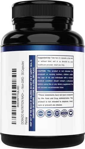 Vista 3 de Ribosida de nicotinamida de 500 mg (30 unidades) Suplemento NAD - Suplemento NR para mujeres y hombres para apoyar los niveles de NAD+ - NAD Booster