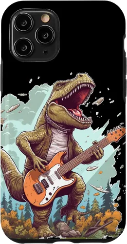 Vista 29 de Funda para iPhone 16 Cool Tyrannosaurus Rex con bajo para amantes de los dinosaurios