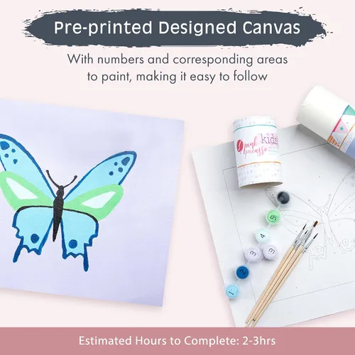 Vista 4 de Pink Picasso Kits de pintura por números para niños de 8 a 12 años Kit de manualidades para niños principiantes de bricolaje, pintura acrílica