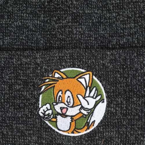 Vista 2 de Bioworld Sonic The Hedgehog - Gorro con puños bordados, color gris, Gris