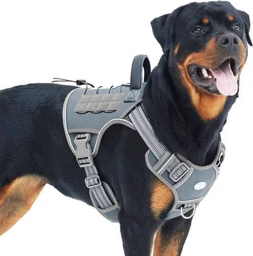 Vista 67 de Auroth - Arnés táctico para perros pequeños y medianos, sin tirones, arnés ajustable para mascotas, reflectante, K9, entrenamiento, trabajo