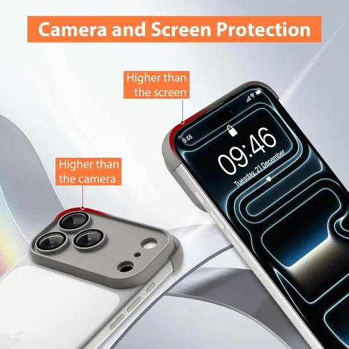 Vista 4 de [Usado] Funda para teléfono sin marco aidvaia, compatible con iPhone 17 Pro, funda protectora minimalista de TPU.