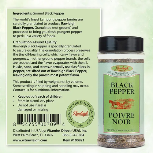 Vista 8 de Rawleigh Condimento de pimienta negra granulada: 8 oz / 227 g
