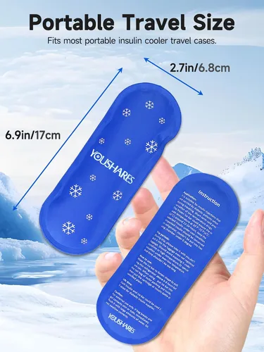 Vista 3 de YOUSHARES Paquetes de Hielo para Diabetes para Estuche de Viaje Enfriador de Insulina - Mini Paquetes de Hielo Adecuados para la Mayoría de Bolsas