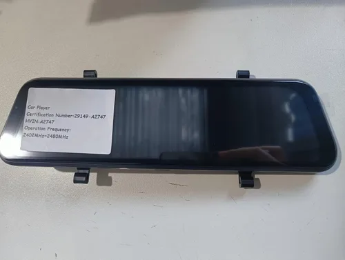 Vista 9 de Cámara de espejo retrovisor con Carplay y Android Auto, 9.66 pulgadas 1080P espejo Dash Cam frontal y trasera con control de voz