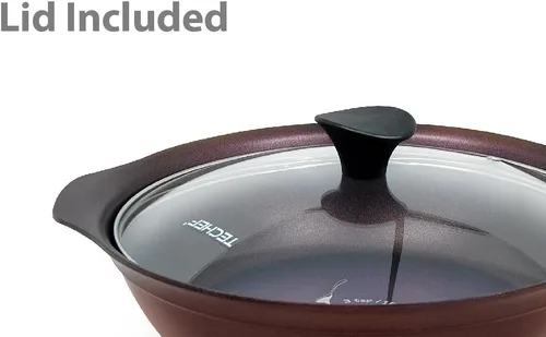 Vista 6 de TECHEF - Colección Art Pan, Olla de sopa con tapa de cristal, fabricada en Corea (2 cuartos de galón) Morado