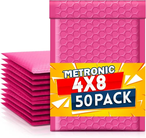 Vista 10 de Metronic Sobres de burbujas negros de 4 x 8 pulgadas, paquete de 50 bolsas