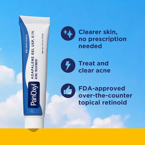 Vista 3 de PanOxyl Adapalene - Gel sin enjuague al 0.1%, tratamiento de acné con gel retinoide, suministro para 30 días, piel propensa al acné, sin aceite, sin