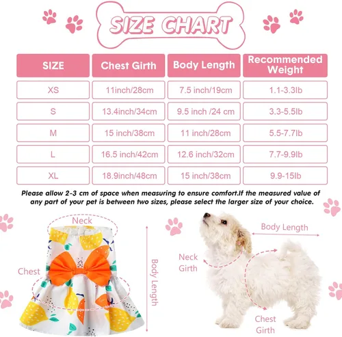 Vista 2 de Saintrygo 5 piezas de vestido floral para perro, lindo vestido para perro, falda para mascotas, vestidos para mascotas, vestidos para gatos, vestido