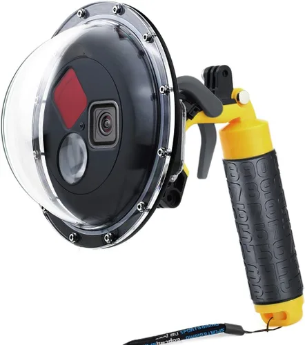 Vista 11 de SOONSUN Puerto domo para GoPro Hero 8 Negro, lente de domo subacuático de 147 pies con carcasa impermeable, agarre de mano flotante, gatillo