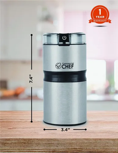 Vista 3 de Molinillo de café eléctrico para especias, molinillo de cuchillas de acero inoxidable para semillas de granos de café, nueces, especias, hierbas