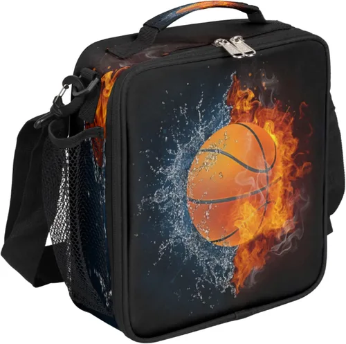 Vista 18 de Lonchera personalizada con nombre, lonchera personalizada de baloncesto, bolsa de almuerzo aislada personalizada, bolsa de preparación de comidas A