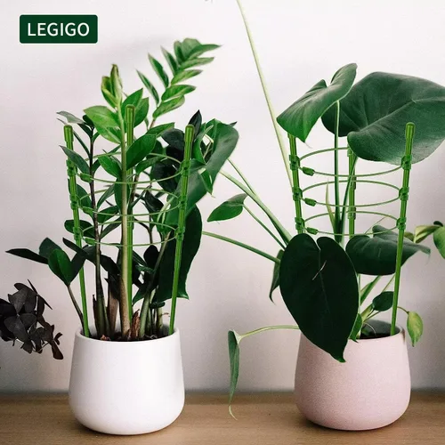Vista 5 de Legigo Paquete de 3 jaulas de soporte para plantas, jaulas de tomate para jardín, estacas ajustables de 18 pulgadas para plantas enrejadas, anillos