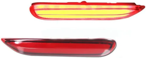 Vista 6 de Reflector de parachoques trasero LED óptico 3D rojo con luces de freno y señal de giro secuencial, kit de iluminación de freno estroboscópico