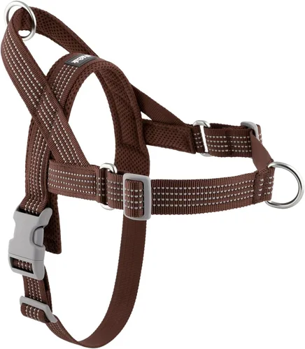 Vista 13 de Arnés sin tirones para perro con asa, ajustable, de malla suave, acolchado, reflectante, arnés para caminar con clip frontal para perros pequeños