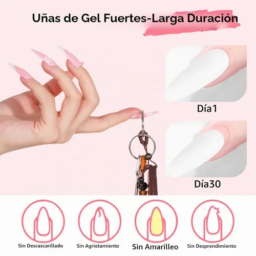 Vista 6 de Makartt - Gel de uñas de polietileno, 1.7 oz (50 ml), extensión para manicura francesa, constructor, fortalecedor, larga duración, fácil de usar