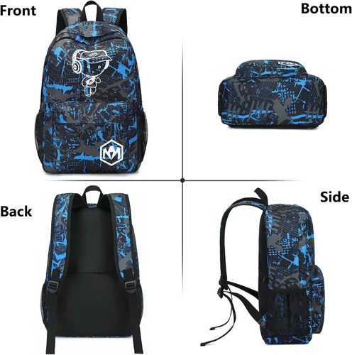 Vista 3 de Mochila escolar para estudiantes mochila de viaje para adolescentes