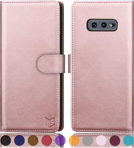 Vista 13 de SUANPOT Funda de piel tipo cartera para Samsung Galaxy S10e de 5.8 pulgadas (sin S10 de 6.2 pulgadas) con bloqueo RFID, tarjetero para tarjetas