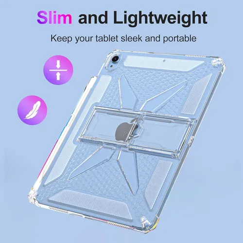 Vista 12 de Clear Stand Case for iPad Air 3 (Air 3rd Generation) 10.5 inch 2019 & iPad Pro 10.5 inch 2017 with Pencil Holder/Kickstand Soft TPU Back Silicone