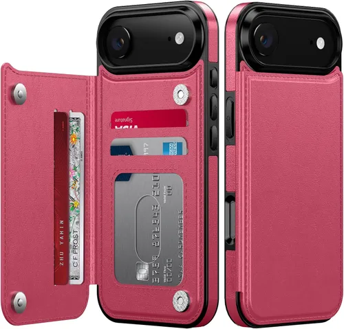 Vista 101 de FUNMIKO Funda tipo cartera para iPhone 15 con tarjetero + clip para efectivo, bloqueo RFID, protección contra caídas de grado militar y obras