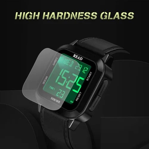 Vista 7 de READ Digital Watch for Men Wrist Watches Waterproof Watch Mens Digital Watch Stainless Steel Case Watch Outdoor Watches LCD Display with Alarm Clock