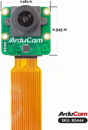 Vista 2 de Arducam para módulo de cámara Raspberry Pi 5, cámara de luz ultra baja a color IMX462, con lente M12 gran angular de 141 ° (H) y cámara web de alta