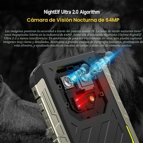 Vista 4 de Ulefone Armor 22 Smartphone resistente desbloqueado, 256 GB+16 GB, verde