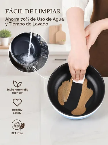 Vista 2 de Audecook Olla Caliente Eléctrica, Mini Sartén Eléctrica Portátil de 1.7L con Ajuste de Potencia, Sartén de Salteado Antiadherente para Ramen