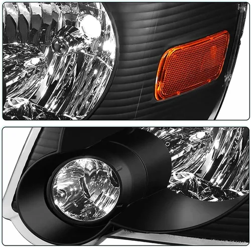 Vista 5 de Conjunto de faros delanteros TUSDAR para Ford Explorer 06-10 Carcasa negra con reflector ámbar